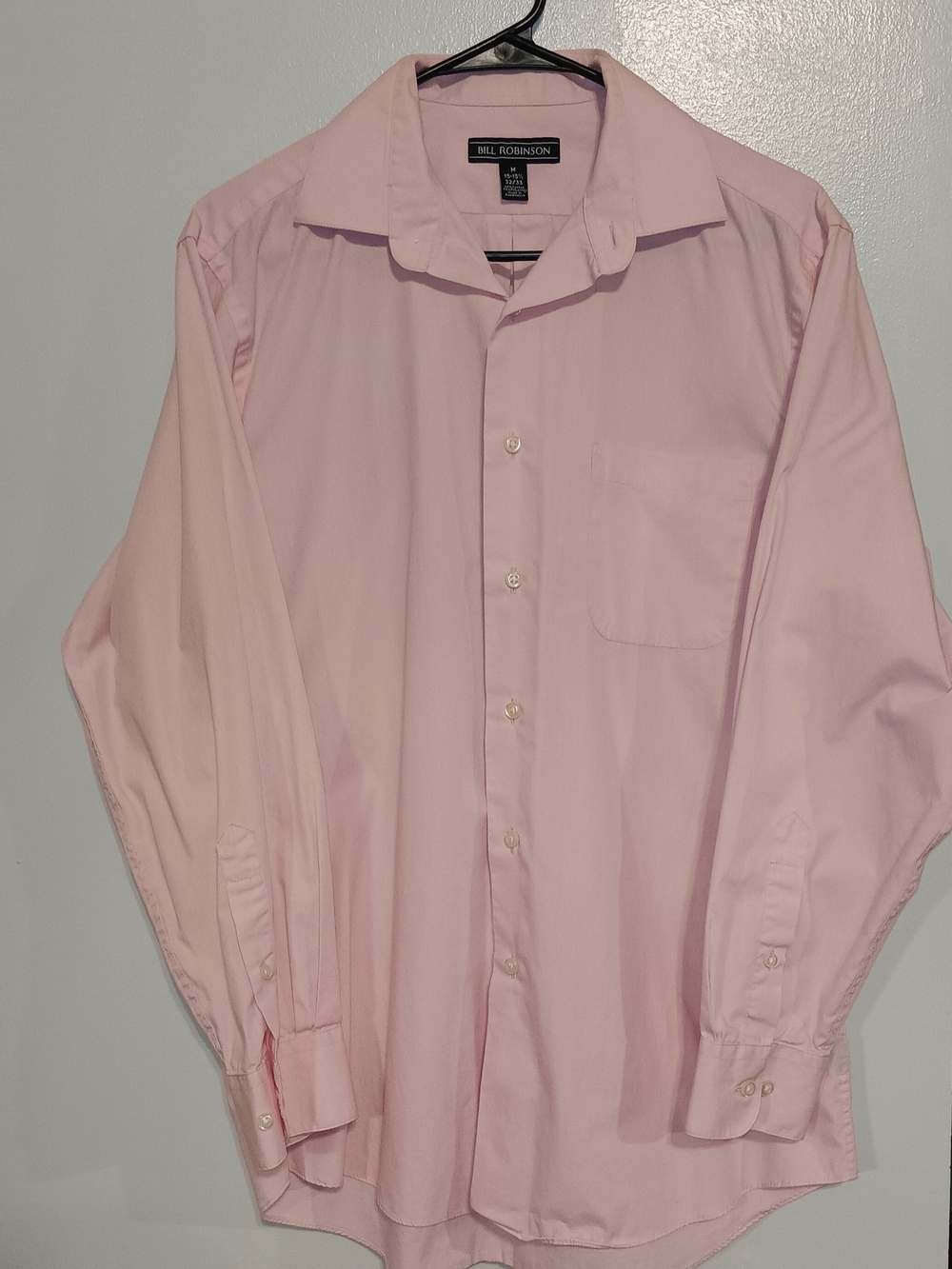 Bill Robinson Long-Sleeve Men's Dress Shirt in Light Pink